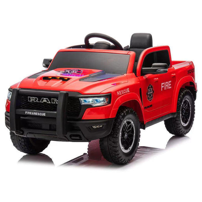 Licensed RAM 1500 12V Ride-On Truck for Kids Ages 3+, Electric Vehicle with Parent Remote Control, Dual Speed, Suspension, LED Lights, MP3, Cargo Storage