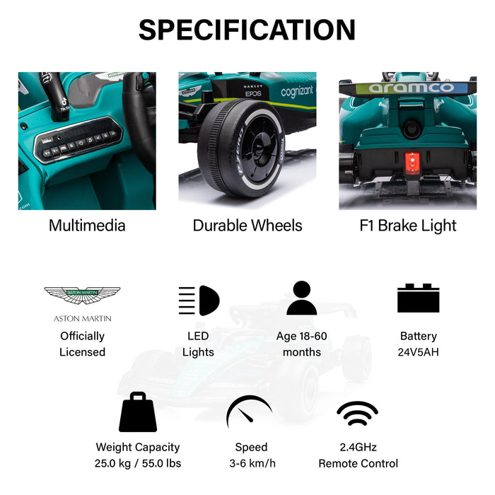 Best birthday gift idea – Aston Martin F1 electric ride-on car for kids aged 3–8
