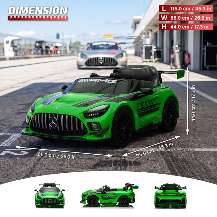 Licensed Mercedes-AMG GT3 24V Kids Ride-On Car with Remote and Leather Seat