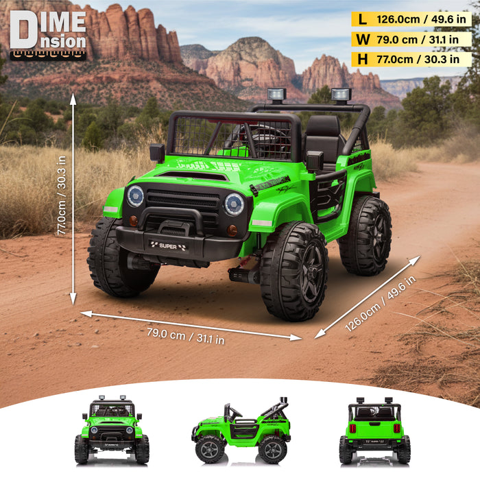 Voiture Jeep 2 places HAVOC 24 V pour enfants, jouet à monter avec portes ouvertes, lumières réalistes et télécommande