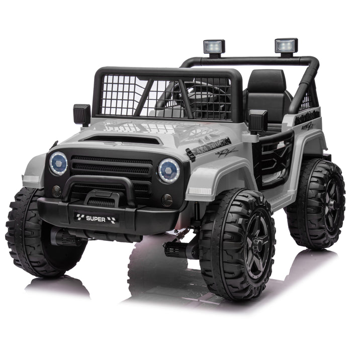 Voiture Jeep 2 places HAVOC 24 V pour enfants, jouet à monter avec portes ouvertes, lumières réalistes et télécommande