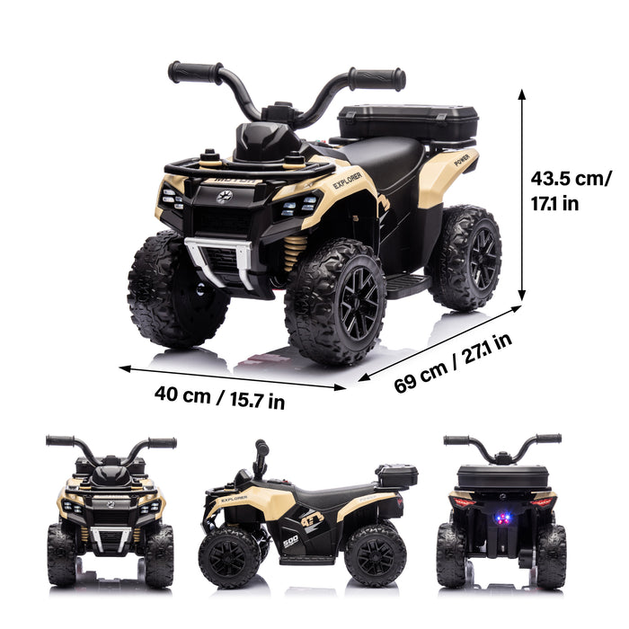 Explorer Quad UTV 6V Ride on Car 4-Wheeler Kids ATV with LED Lights and Music