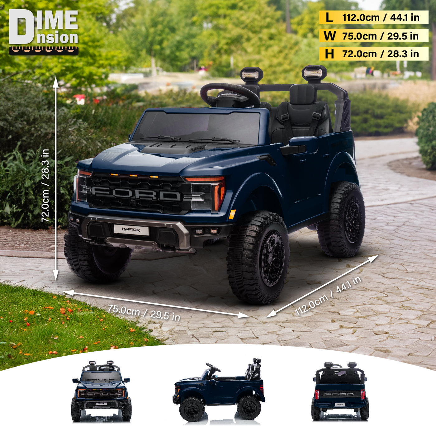 Licensed Ford F-150 Raptor 24V Ride-On Truck for Kids – 2 Seater ...