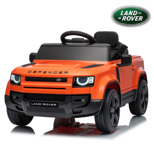 Orange Land Rover Defender 110 12V kids ride-on car