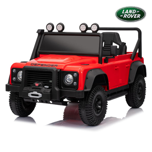 Officially licensed Land Rover Defender 24V kids ride-on car in red