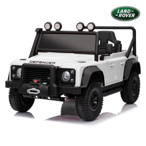 Officially licensed Land Rover Defender 24V single-seat kids ride-on car in white
