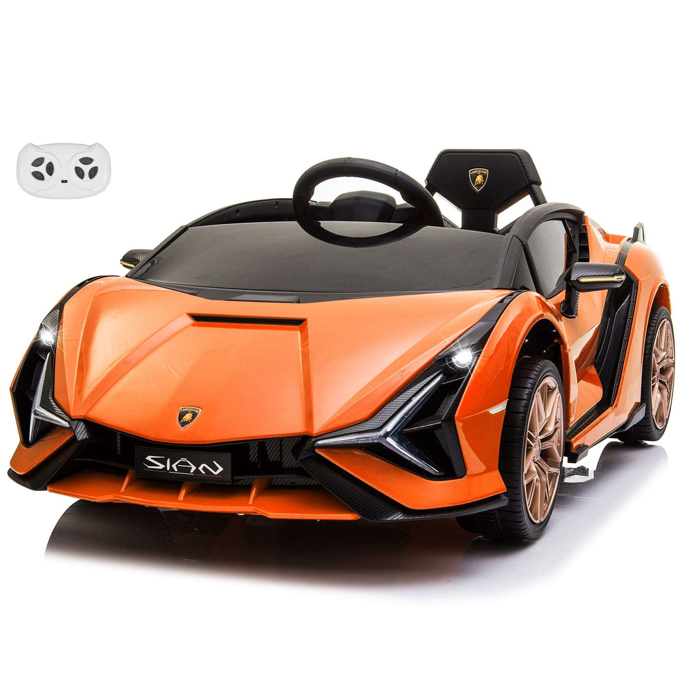 Premium Lamborghini electric car for kids — scissor doors and smooth ride.