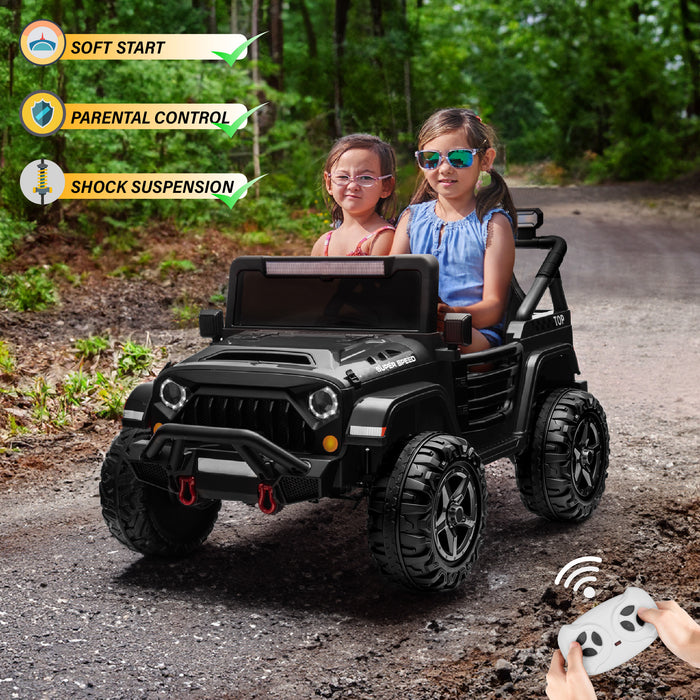 HAVOC 2 Seater Jeep 12V Kids Ride On Car Toy with Open Doors, Realistic Lights and Remote Control