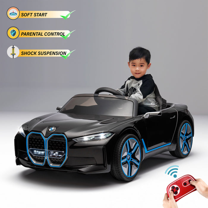 BMW I4 12V Ride on Car for Kids with Remote Control, LED Lights and Mu ...