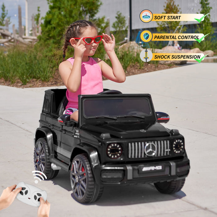 Voiture Mercedes-Benz AMG G63 12V avec télécommande et siège en cuir, sous licence