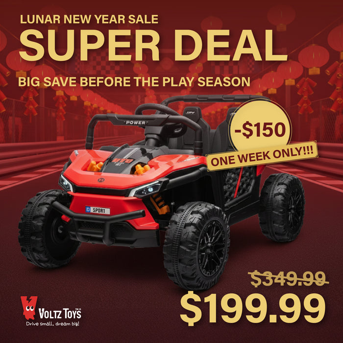 12V 2WD UTV Buggy 1 Seater Ride-On Car with Parental Remote Control, Working Doors and LED Lights