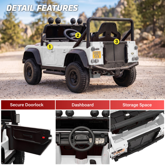 Officially licensed classic Land Rover Defender kids electric ride-on car