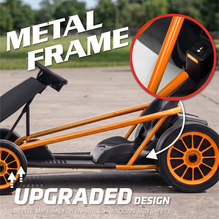 Go Kart 24V High-Speed Outdoor Racer Drifter with Seat Belt