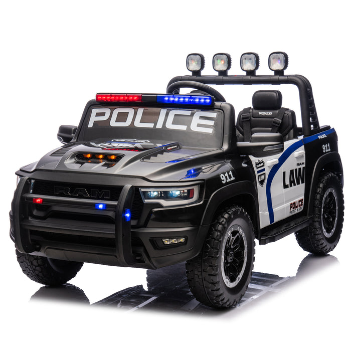 Voltz Toys Licensed RAM 24V 2 Seater Police Ride-On Truck for Kids [Limited Edition]