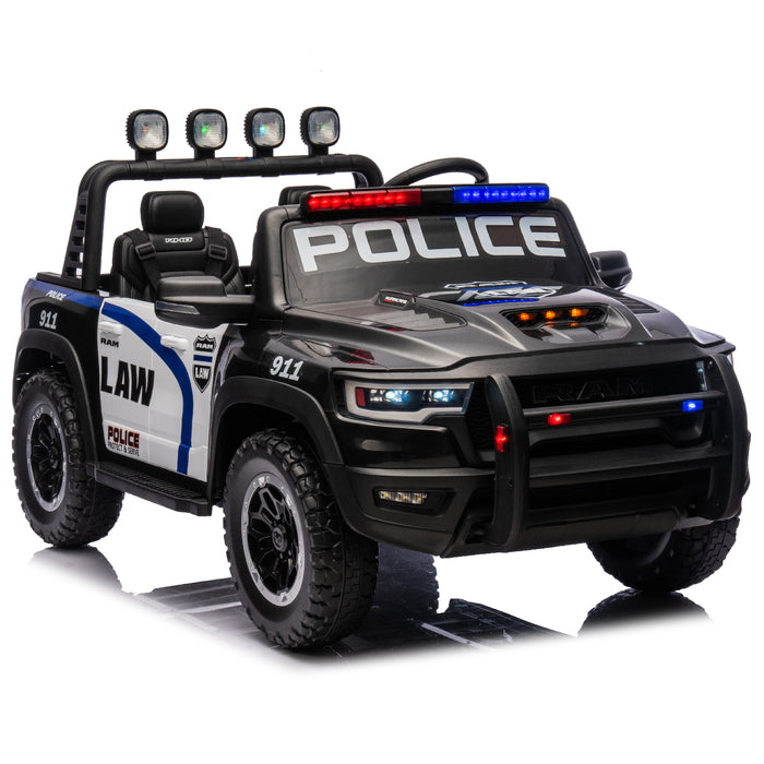 Voltz Toys Licensed RAM 24V 2 Seater Police Ride-On Truck for Kids [Limited Edition]