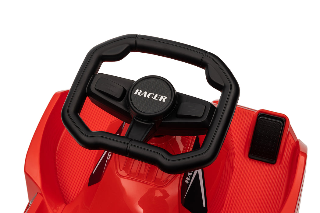 Padded, stable seat designed to keep little racers comfortable and secure.