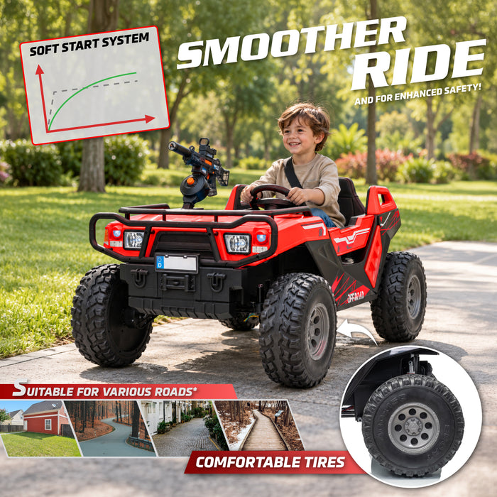 Dune Buggy 2 Seater 24V Off-Road UTV with EVA Tires and Remote Control, 4WD