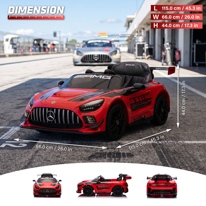 Licensed Mercedes-AMG GT3 24V Kids Ride-On Car with Remote and Leather Seat
