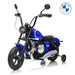 Blue and black motorcycle with BMW logo on a white background officially licensed BMW kids motorcycle black