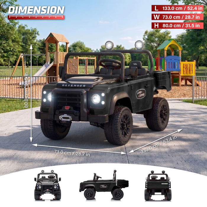 two seat interior with safety seatbelts on 24V kids ride on car