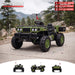 Vanguard 24V 2-seater electric UTV ride-on car in green, kids off-road ride on truck with four motors, realistic UTV design, and outdoor backyard driving fun.