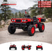 Vanguard 24V kids electric ride-on UTV in red, 2-seater ride on car with 4 x 550W motors, off-road tires, remote control style design, and powerful outdoor driving performance.
