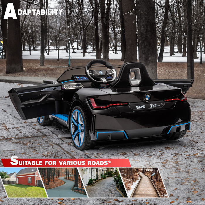 BMW I4 12V Ride on Car for Kids with Remote Control, LED Lights and Music