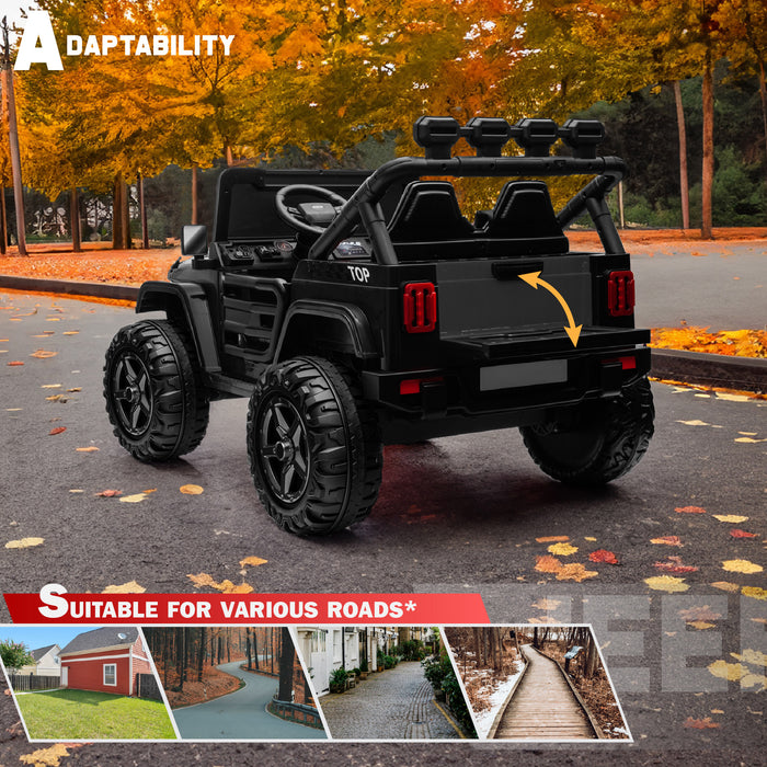 HAVOC 2 Seater Jeep 12V Kids Ride On Car Toy with Open Doors, Realistic Lights and Remote Control