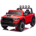 Red 24V RAM Two-Seater Ride-On Truck for Kids with Remote Control and Suspension