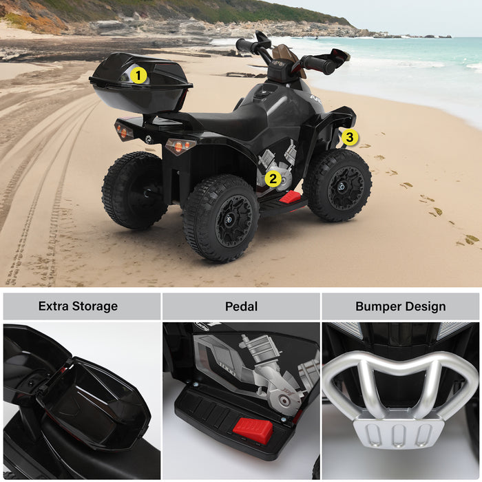 Kids Ride-On ATV Quad 6V Electric Four-Wheeler on the Beach