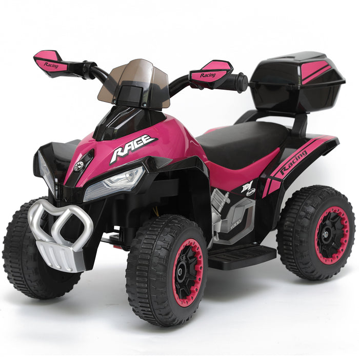 Pink Voltz Toys Ride-On ATV Quad 6V Electric Four-Wheeler Front View