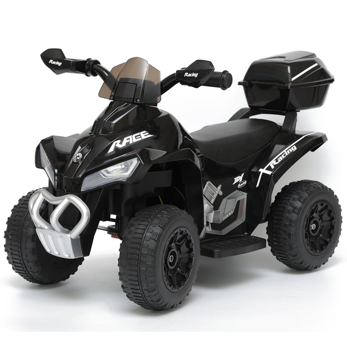 Front view of Red Voltz Toys Kids Ride-On ATV Quad with LED Headlights

