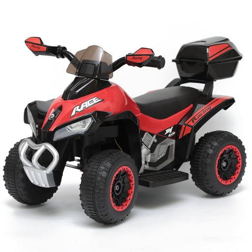 Red Voltz Toys Kids Ride-On ATV Quad with LED Headlights