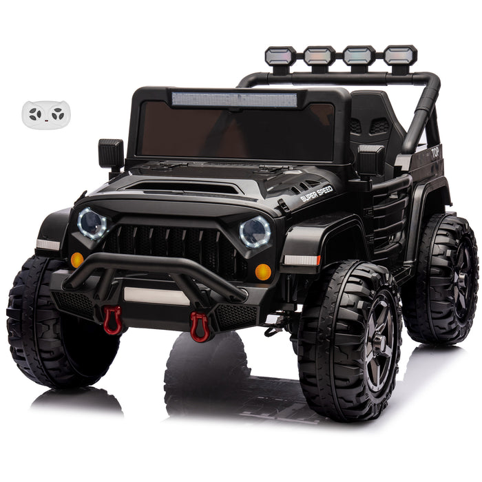 HAVOC 2 Seater Jeep 12V Kids Ride On Car Toy with Open Doors, Realistic Lights and Remote Control