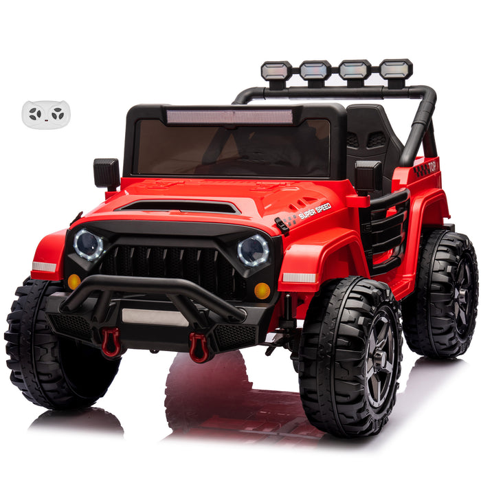 HAVOC 2 Seater Jeep 12V Kids Ride On Car Toy with Open Doors, Realistic Lights and Remote Control