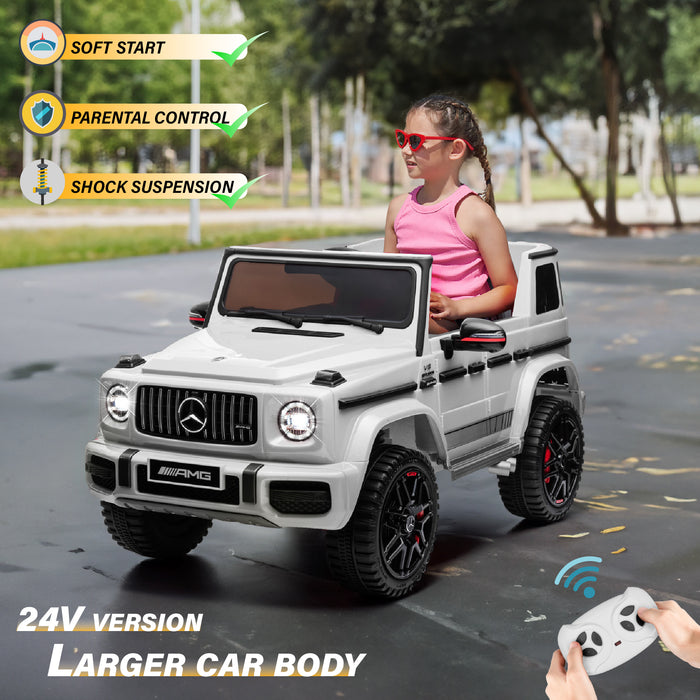 Mercedes Benz AMG G63 24V Kids' Ride On Car with Parental Remote Control, LED Lights, Leather Seat and MP3, Licensed