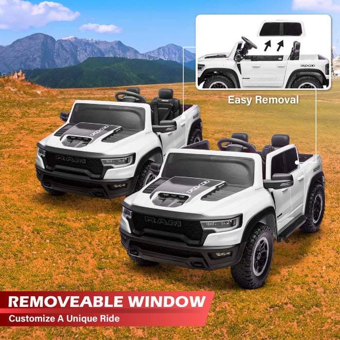 Voltz Toys Licensed RAM 1500 RHO 2 Seater Electric Car, 24V Ride on Car for Big Kids with Remote Control, EVA Tires, Toddler Ride on Toy w/4 Wheels Suspension, LED Lights, Soft Start Function