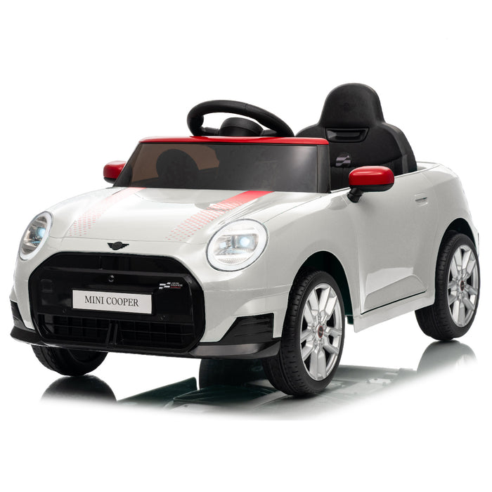 Licensed Mini Cooper Ride On Car for Kids, 12V Electric Battery Powered Vehicle with Remote Control, LED Lights, MP3 Player & Transport Wheels, Gift for Boys & Girls Ages 3+