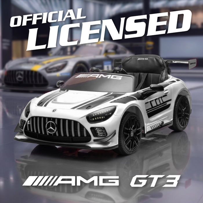 Licensed Mercedes-AMG GT3 24V Kids Ride-On Car with Remote and Leather Seat