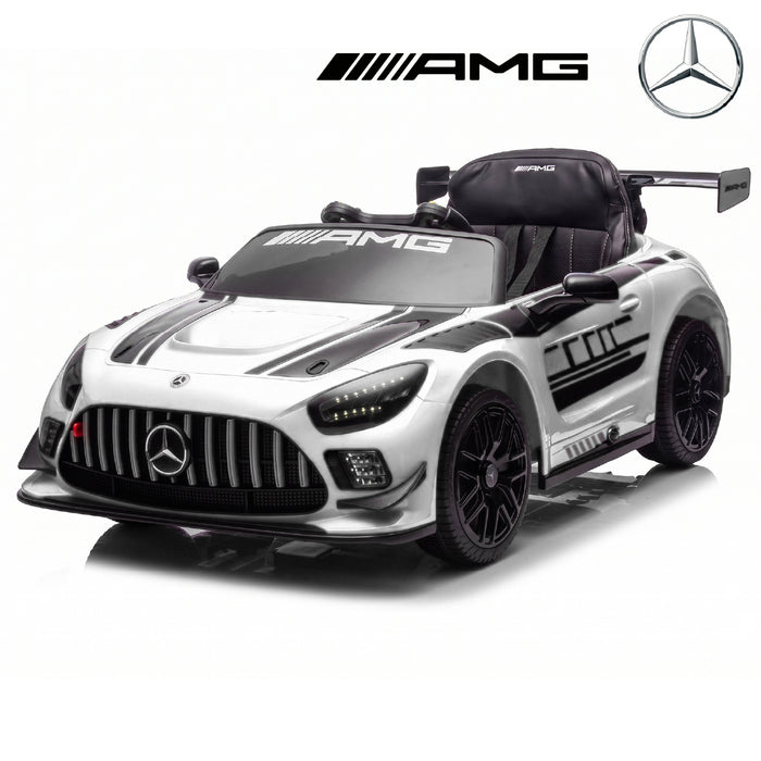 Licensed Mercedes-AMG GT3 24V Kids Ride-On Car with Remote and Leather Seat