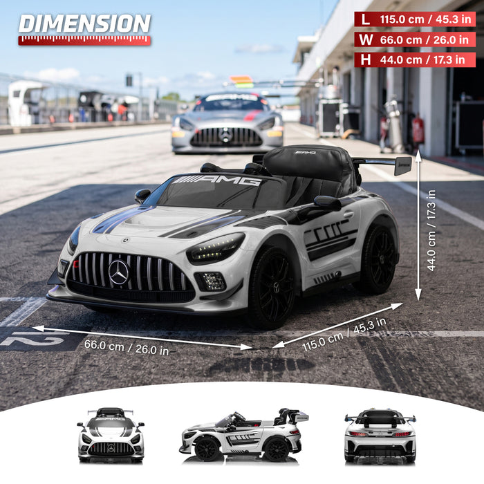 Licensed Mercedes-AMG GT3 24V Kids Ride-On Car with Remote and Leather Seat
