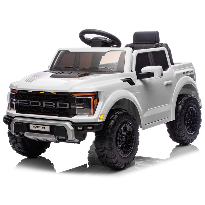 Licensed Ford F-150 Raptor 12V Ride-On Truck for Kids – Dual 25W Motors, Remote Control, LED Lights & Music