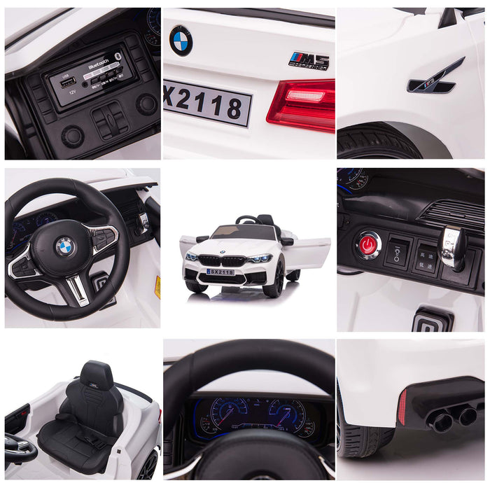 BMW M5 12V Ride on Car avec siège en cuir et télécommande, sous licence
