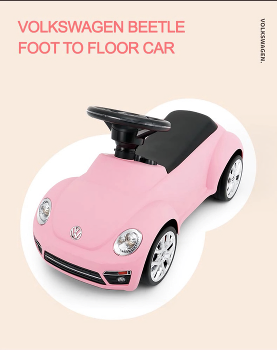 VW Volkswagen Beetle Kids Foot to Floor Push Along Ride-On Car Rastar, Licensed