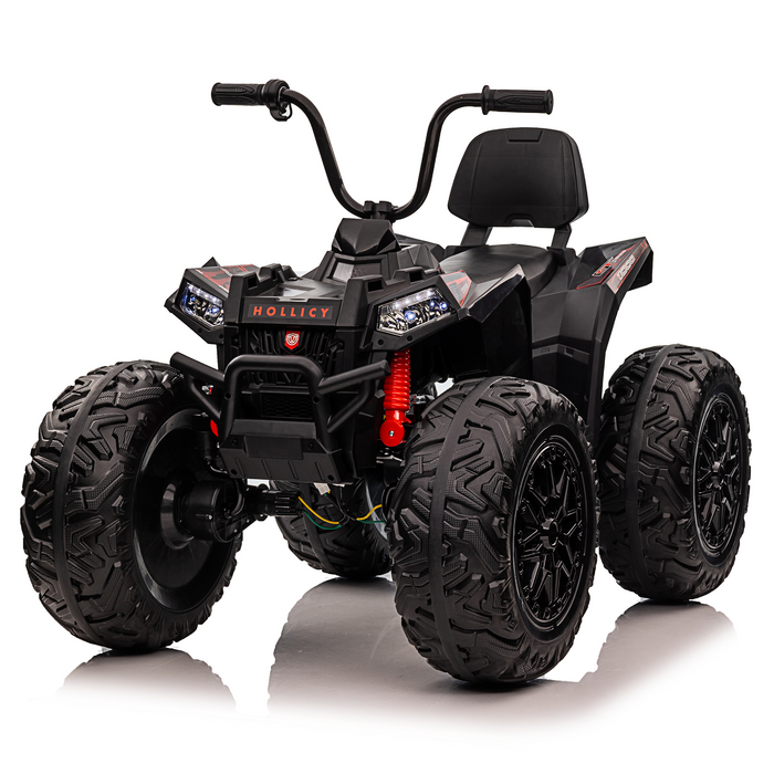 Monster ATV 4x4 tout-terrain réaliste 24 V avec accélérateur manuel, pédale de frein et pneus EVA