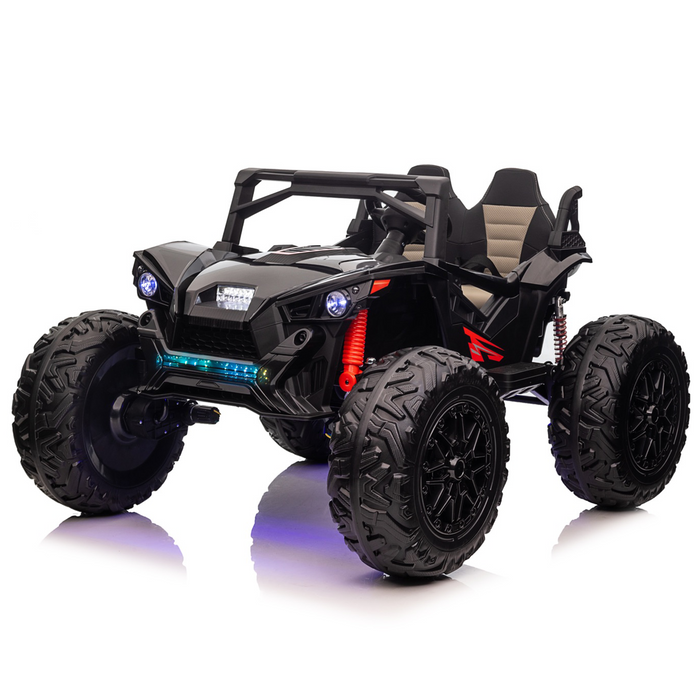UTV with Removable Canopy 24V 2 Seater Ride on Car with Remote Control and Colorful Lights