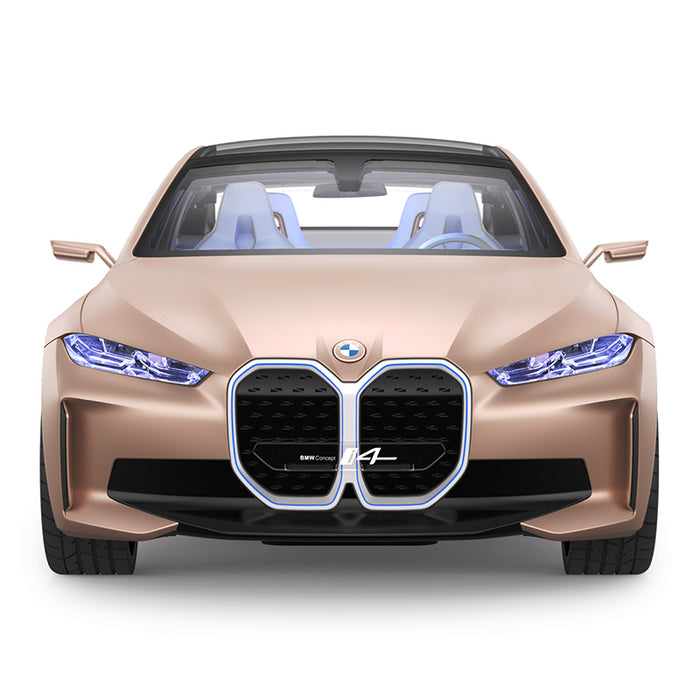 Voiture télécommandée BMW i4 RC à l'échelle 1/14 avec portes ouvertes et éclairage intérieur fonctionnel par Rastar