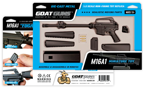 Miniature 1:3 Scale Model Mini M16A1 Diecast Metal Building Kit - Black