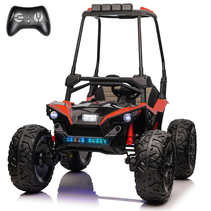 UTV with Removable Canopy 24V 2 Seater Ride on Car with Remote Control and Colorful Lights